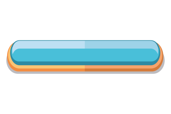 Blue Button Cartoon UI Graphics and Illustrations