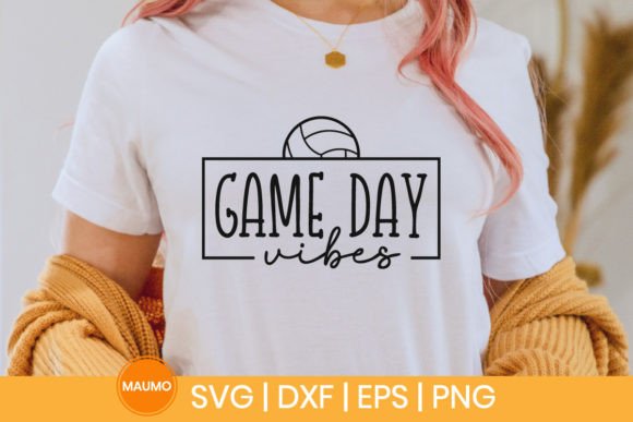 Game Day Vibes Volleyball Sports Graphics & Print Templates