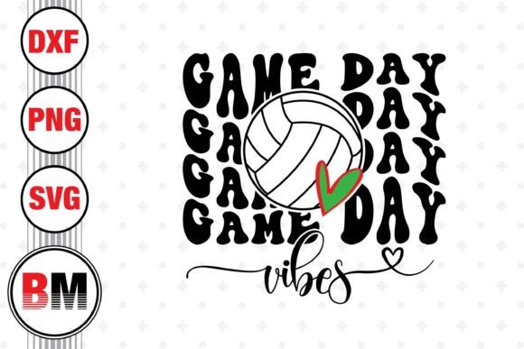 Game Day Volleyball Vibes Graphics for Crafts
