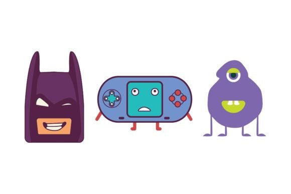 Game Equipment Stick Figure Icon Set: Graphics & Icons