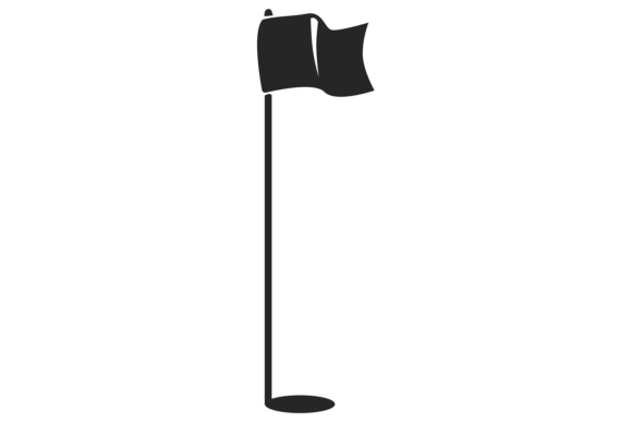 Golf Hole with Flag Graphics for Illustrations and Editorial Design