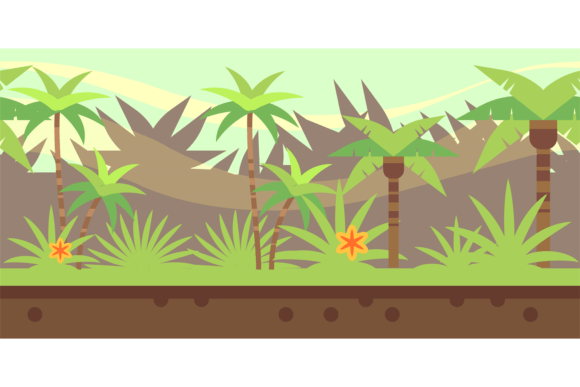 Jungle Forest Game Background: Tropical Graphics & Illustrations