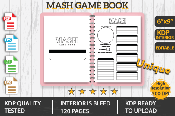 Mash Game Book KDP Interior: Graphics for Kdp Interiors
