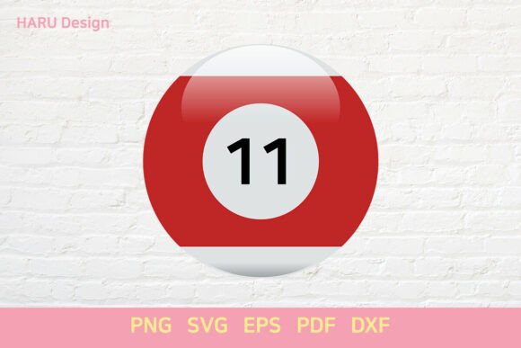 Pool Balls 11 Billiard Graphics for Crafts & Branding