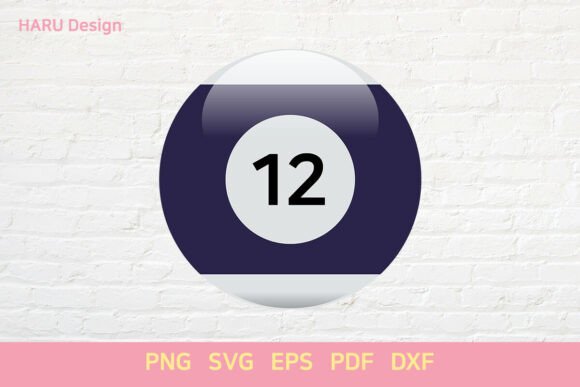 Pool Balls 12 Billiard Balls Table Game Graphics for Crafts