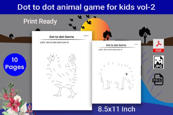 Print Ready Animal Dot to Dot Game: 1st Grade Graphics Review