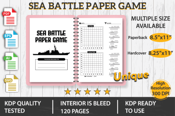 Sea Battle Paper Game KDP Interior Graphics Review