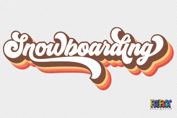 Snowboarding Retro Groovy Game Graphics Print Templates