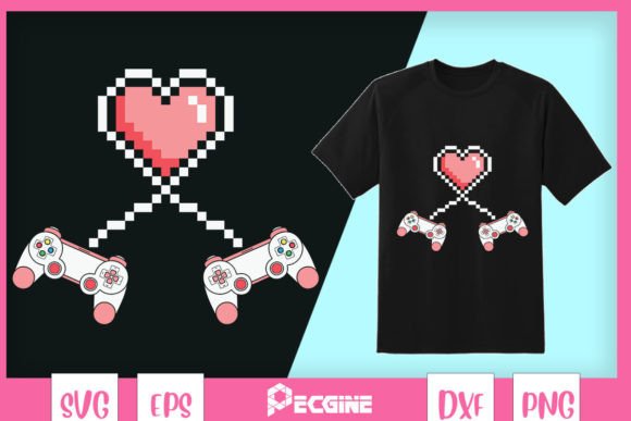 Video Game Controller Valentine Pixel Graphics & Crafts